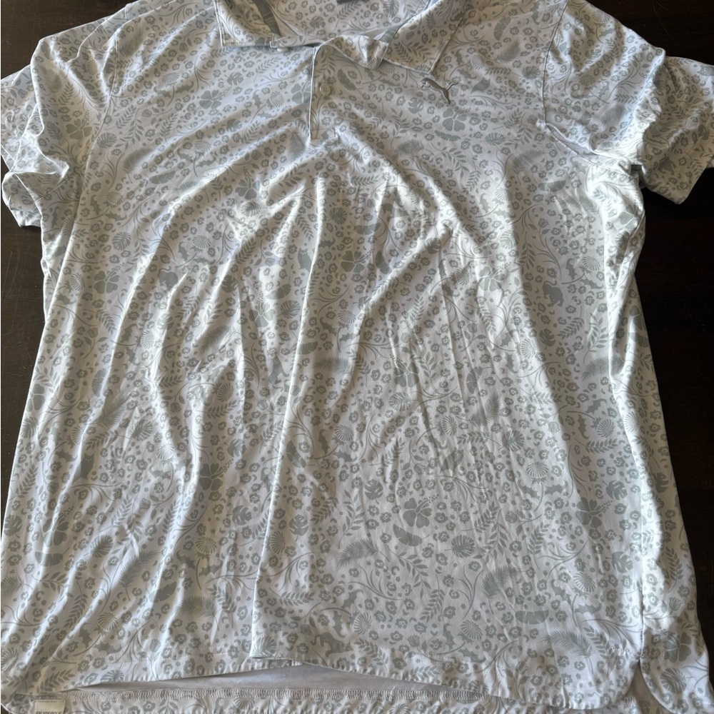 Puma Gray Floral Polo Shirt